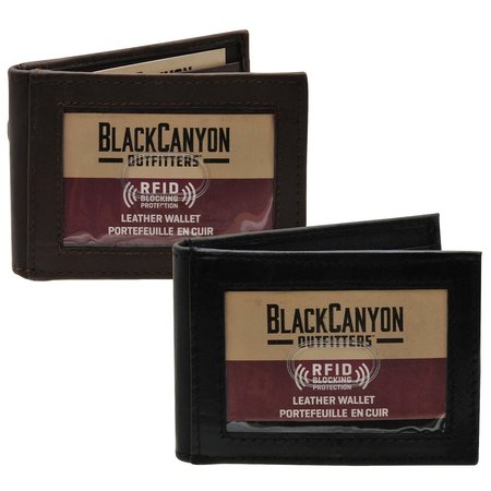BLACKCANYON OUTFITTERS BCO RFID MONEY CLIP WALLET/ BK/BR BCO5731RFID